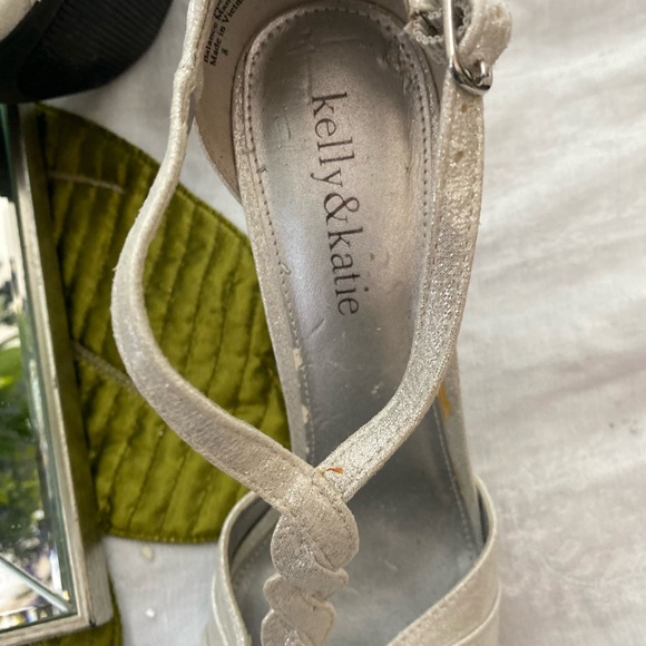 Kelly & katie Silver 3inch hi-heels,sparkling like new cond prom or Wedding - Picture 7 of 9